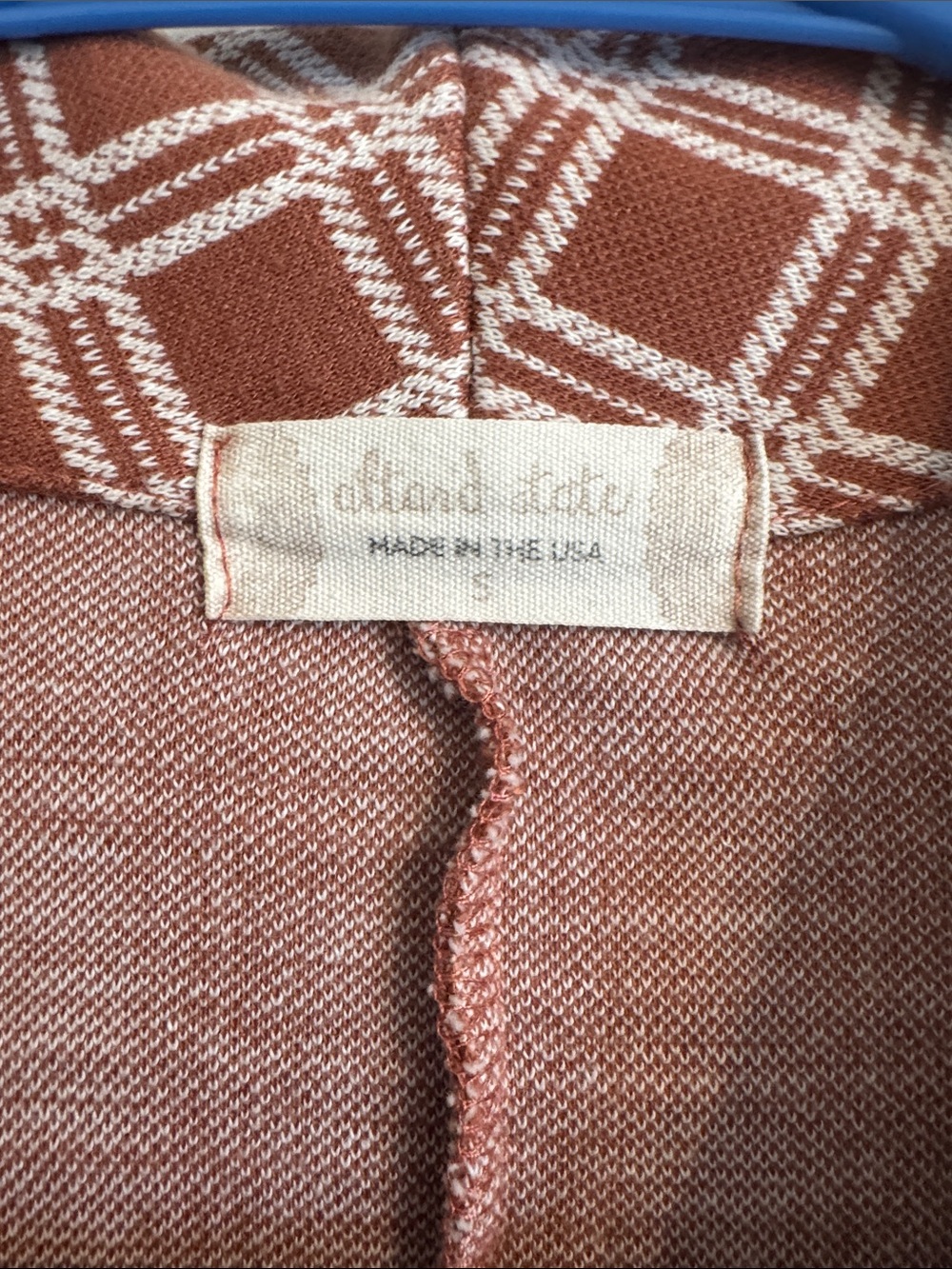Altar'd State Rust Plaid Shawl-Collar Blazer - Picture 3 of 7